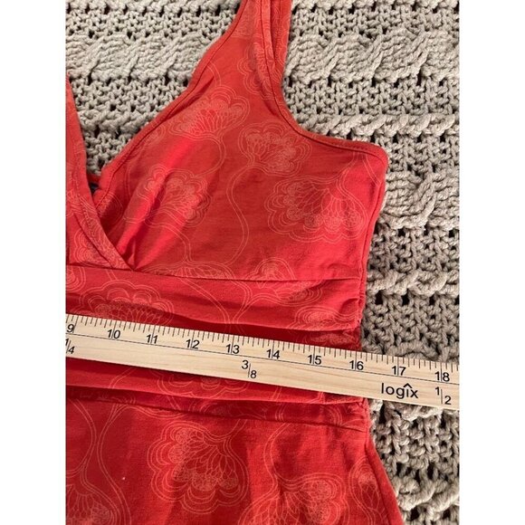 Patagonia Organic Cotton Orange/Red Floral‎ Mini Dress / Tunic women's sz L - Picture 11 of 13